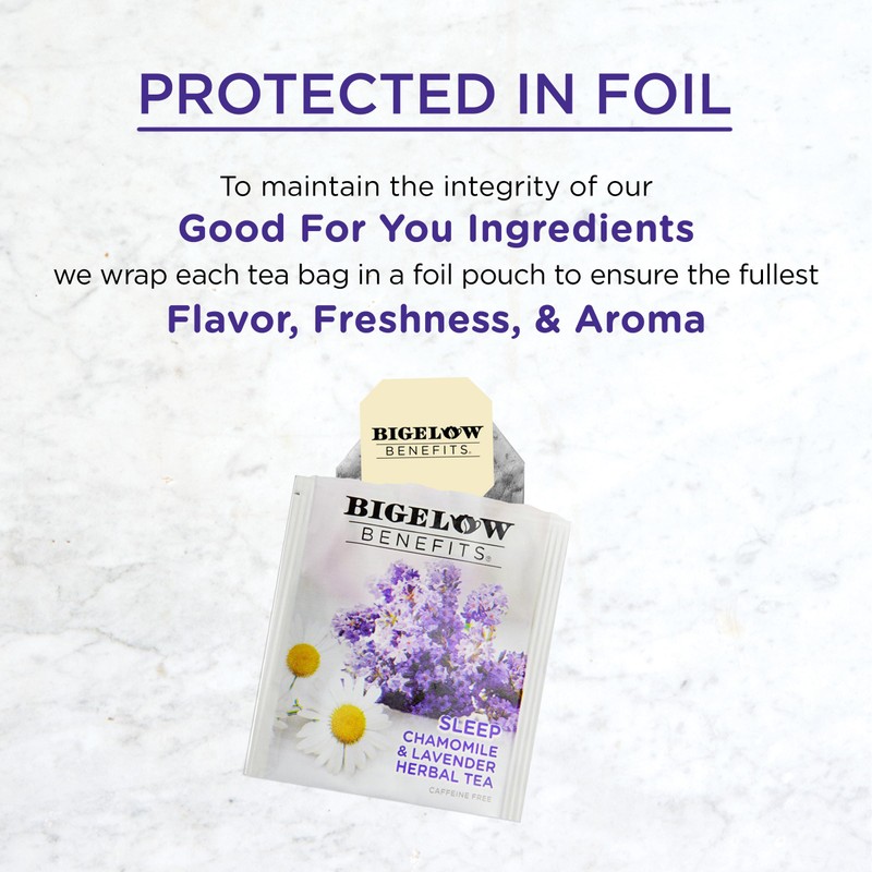 Bigelow Tea Benefits Sleep Chamomile & Lavender Herbal Tea, 18