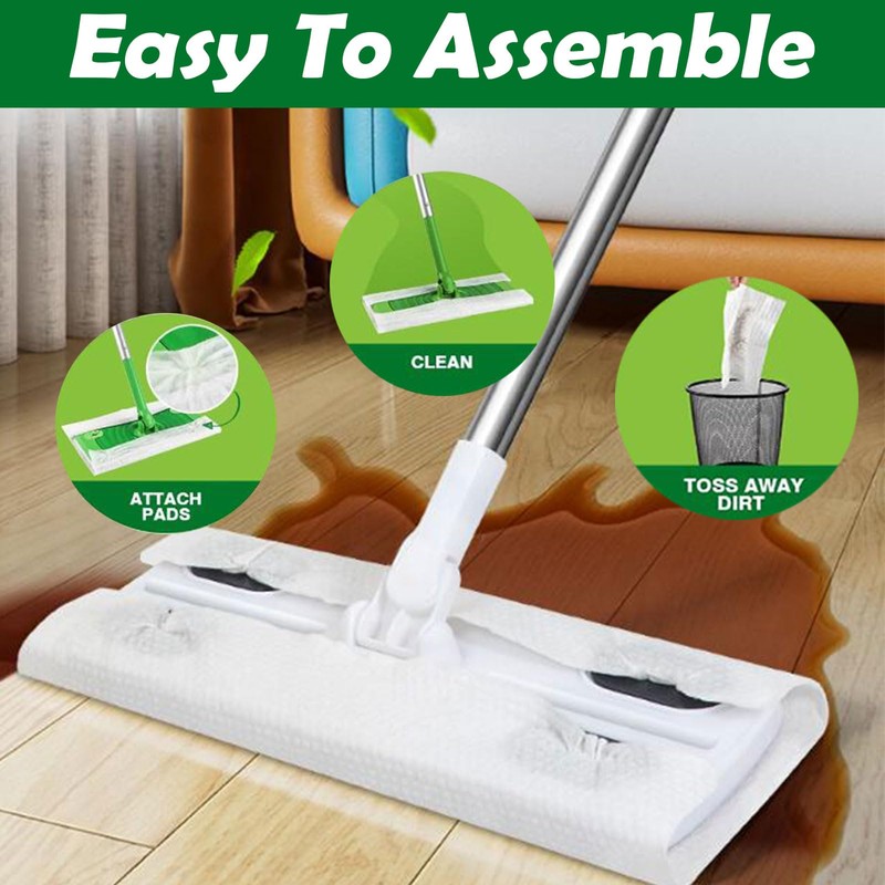 MBBUROYY Disposable Mop Cloth Dry Sweeping Pad for Floor Mopping