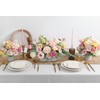 rongflower Light Pink Artificial Flowers Combo Set Fake Flower Leaf