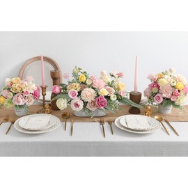 rongflower Light Pink Artificial Flowers Combo Set Fake Flower Leaf Box with Stemst for DIY Wedding Bridal Bouquet, Centerpieces, Home Decor, Floral Arrangement Decor