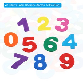 PATIKIL Foam Stickers, 8 Pack 376Pcs EVA Self Adhesive Foam Shape Sticker Craft Supplies for Scrapbook Card DIY Making Home Decoration, Numbers Style