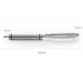 GEEKHOM Fish Scaler, Professional Fish Scaler Made of Stainless Steel Remover, Quick Removal, Fish Cleaning Peeler, Fish Scraper, Kitchen Aid for Kitchen, Seafood Markets, Silver