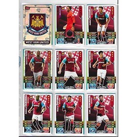 Match Attax 2015 2016 West Ham United Full Base Team, Club Badge and Star Player 18 Cards