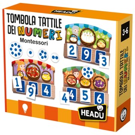 Headu IT20249 Montessori taktile Tombola der Zahlen Italy Lernspiel, Mehrfarbig, 3