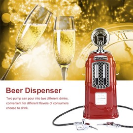 1000cc Double Guns Liquor Pump Gas Station Beer Dispenser Alcohol Liquid Soft Drink Beverage Dispenser Machine Butler Tools (Red)