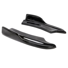 IKON MOTORSPORTS, Rear Bumper Side Apron Compatible with 2020-2023 Dodge Charger Widebody Sedan 4-Door, IKON Style Gloss Black Rear Bumper Lip Splitter Winglet Aprons Spat Valance, 2021