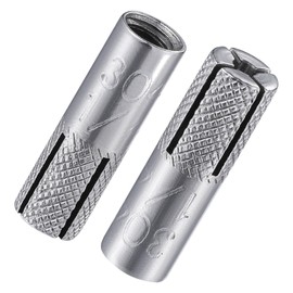 Wensilon(100 pcs) 1/4"-20 Premium Stainless Steel Drop in Anchors Assortment, Knurled Drop-in-Anchor for Solid Concrete, Internal Forced Expansion Screw Bolts