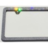 3 Row Crystal (Clear) Rhinestones on Black License Plate Frame