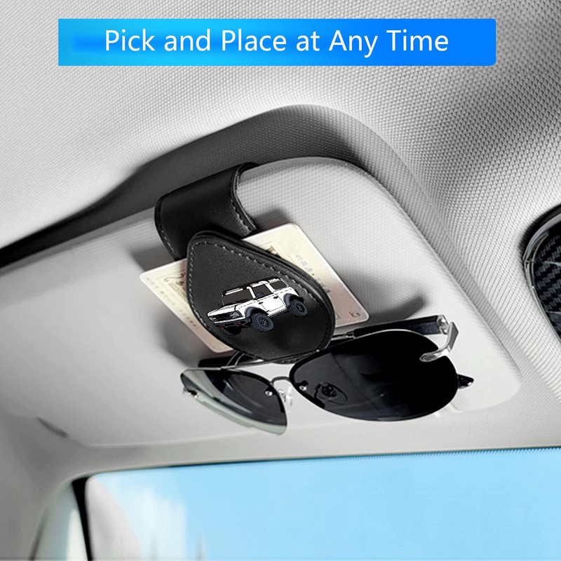 GUIILAN Sunglasses Holder for Car, Leather Glasses Frame, Eyeglass Hanger