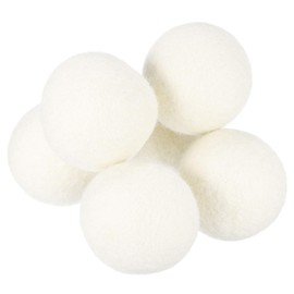 uxcell 6 Pcs Wool Dryer Balls, 2 Inches Wool Laundry Dryer Balls for Reducing Clothing Static and Wrinkles, White