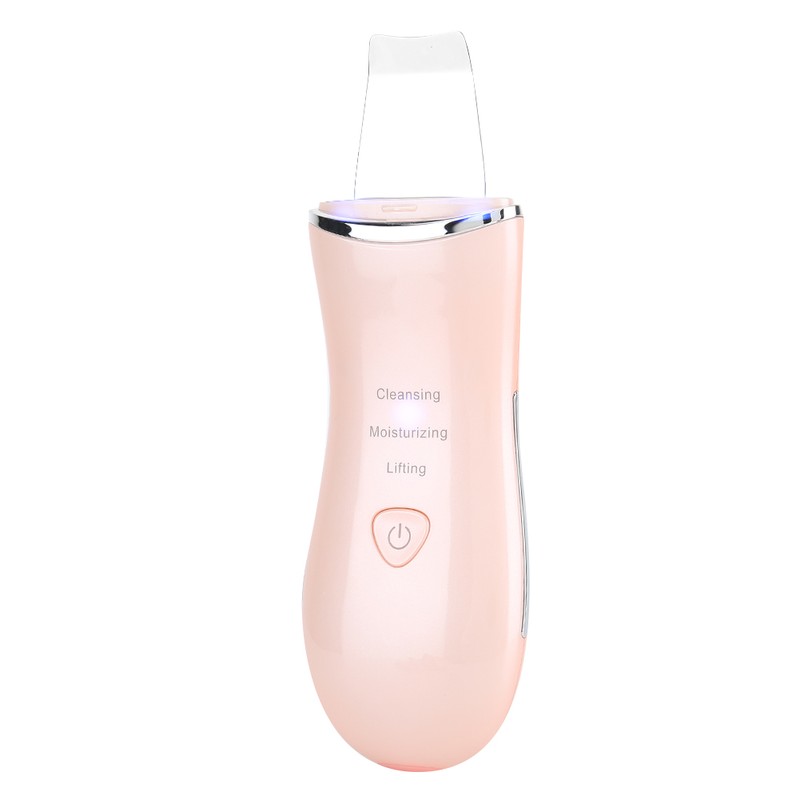 Ultrasonic Skin Scrubber Face Cleaning Vibration Massage Home Beauty MachinePink
