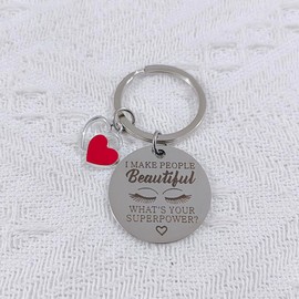 Beautician Makeup Artist Gifts for Women I Make People Beautiful What's Your Superpower Keychain for Cosmetologist Lash Tech Gift Ideas for Esthetician Christmas Birthday Gifts