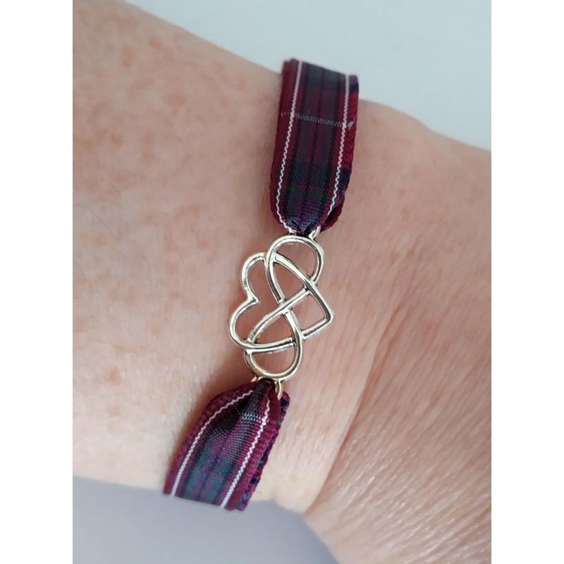Scottish Infinity Heart Tartan Charm Bracelet