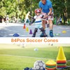 Soccer Cones Set, 24Pcs 7" Cones Sports + 60Pcs Disc