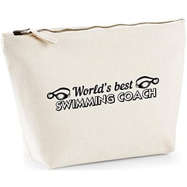 Hippowarehouse World's best swimming coach printed make up cosmetic wash bag 18x19x9cm