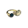 comimi Natural Stone Ring, Onyx Ladies, Dalmatian Jasper for Adults,