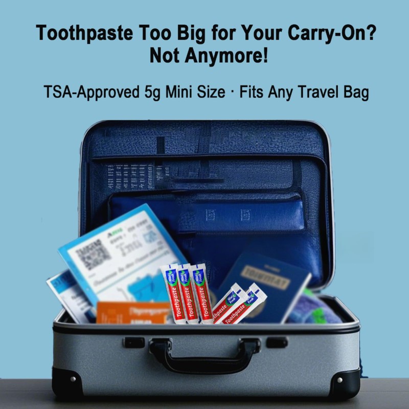 50PCS 5g Mini Toothpaste Travel-Size with 5pcs Storage Bags –