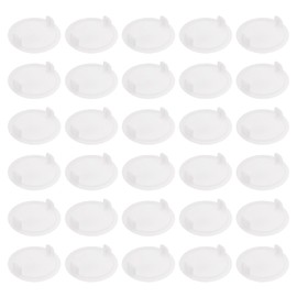 sourcing map 80Pcs Hinge Hole Covers, 35mm(1 3/8") Dia Plastic Concealed Hinge Hole Cover Plug Cap Round Flush Type Caps for Furniture Cabinet Cupboard Wardrobe Dresser, White