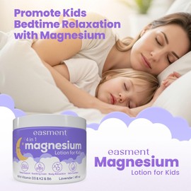 Magnesium Lotion for Kids Sleep & Calming: Lavender Chamomile with Vitamins D3, K2, B6 – Soothes Anxiety, Restless Legs & Growing Pains – Daily Cream for Sensitive Skin, Babies & Toddlers