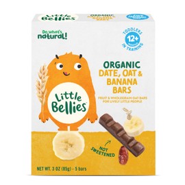 Little Bellies Organic Date, Oat & Banana Bars for Toddlers 12+ Months, 3 oz (5 Bars) - Pack of 6