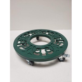 Big Roll, Patio Caddy Plant and Pot Mover; Easy Rolling; Decorative Heavy Duty; 360° Swivel Locking Wheels; Durable Plastic; Indoor, Outdoor Home and Garden Tool; 16 Inch (Green)