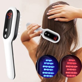 Detailed reference Vibrating hair brush soup beam scalp care light wave scalp massager / 진동헤어브러쉬 스프빔 두피케어 광파두피마사지기