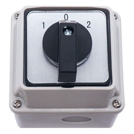 Taiss Changeover Switch 3 Position Selector Switch Box 8 Terminals 20A 550V Universal Latching Rotary Cam Selector Switch with Waterproof Exterior Box LW26-20/2-box