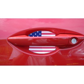USA Flag Car Auto Door Handle Trim Molding Scratch Protector 2 Door Pack