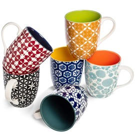 Annovero Coffee Mugs, Serving Bowls | Kitchen Dishes | Microwave Oven Safe | Colorful Porcelain Dinnerware