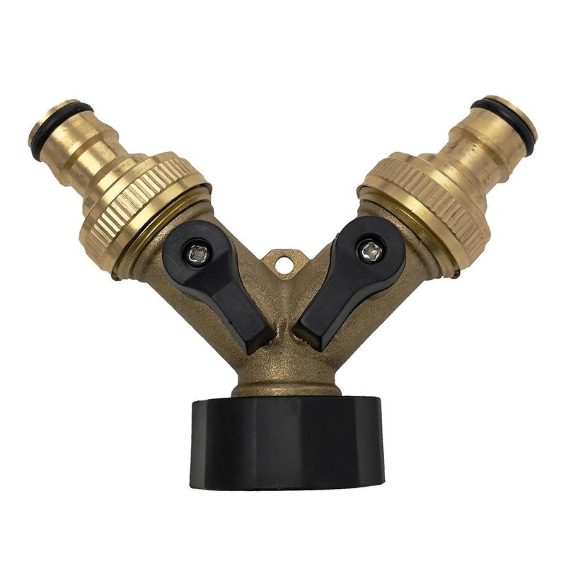 KANANA GA436 2-Way Y-Splitter 3/4 Inch with Shut-Off Valves for