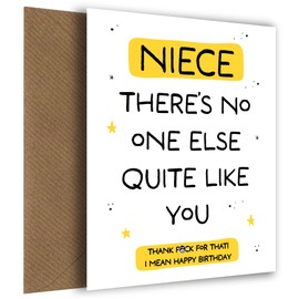 Hey Chimp Funny Niece Birthday Card - No One Else Quite Like You - Funny Birthday Card for Niece to Say Happy Birthday to You Niece - Rude, Offensive, and Humorous