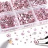 Beadsland 8300PCS Flatback Rhinestones, Pink Rhinestone Round Crystal Rhinestones for