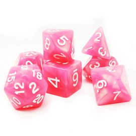 Bescon Moonstone Dice Set Peachy, Bescon Polyhedral RPG Dice Set Moonstone Effect