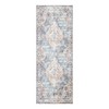 Bloom Rugs Washable Non-Slip 7 ft Runner - Teal/Peach Traditional