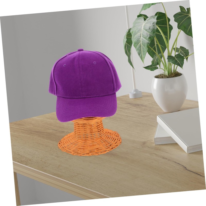 VICASKY Rattan Woven Hat Display Stand Elegant Decorative Holder for