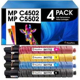 MasaiMara MP C5502 Compatible Toner Cartridges Replacement for Ricoh MP C4502 C4502A C5502 C5502A Printer (Black Cyan Magenta Yellow, 4 Pack)