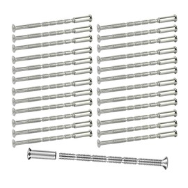 M3 Door Handle Fixing Screws and Sleeves, 20 Sets Door Handle Bolt Through Fixings Nickel Plated Connecting Screw for Fixing Door Handles Keyholes Hollow Cabinets Drawers Escutcheons