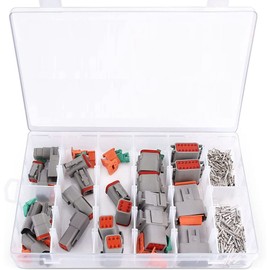 Wanjorlay Connectors for Electrics, 8 Sets 2 3 4 6 8 12 Pins for German DT Connector Assortment