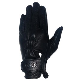AK Classic Real Soft Touch Full Grain Leather Riding Gloves AKRS-8045 (Black, L)