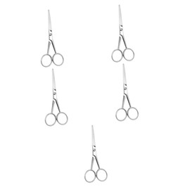 minkissy 5pcs Men's Grooming Scissors Facial Hair Scissors Stainless Steel Anti-slip Beard Trimming Small