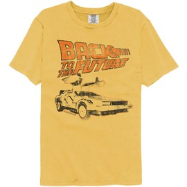 Premium Collection Back to The Future BTTF Logo Mens Comfort Colors T Shirt 80s Vintage Style Graphic Tees Mustard