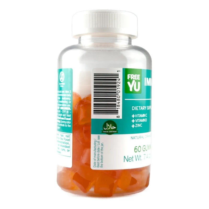 Freeyu Gomitas Inmunidad Vitaminas C D Zinc 60 Gomitas