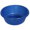 YBM HOME Round Plastic Wash Basin (Dark Blue, 13")