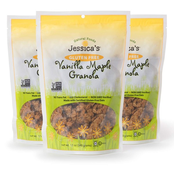 Jessica's Natural Foods, Gluten-Free Vanilla Maple Granola 11oz (PACK of 3)