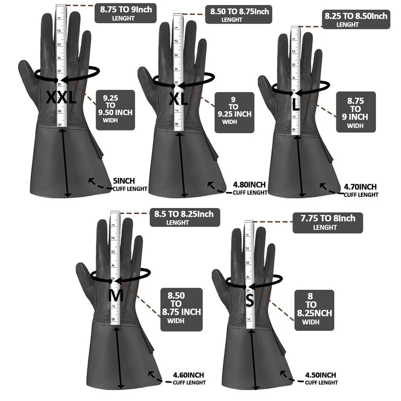 Men's Long Cuff Gauntlets Gloves Piper Drummer Band Gloves (White,