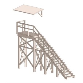 Showcase Miniatures N Scale Laser Cut Exterior Stairs Kit (564)