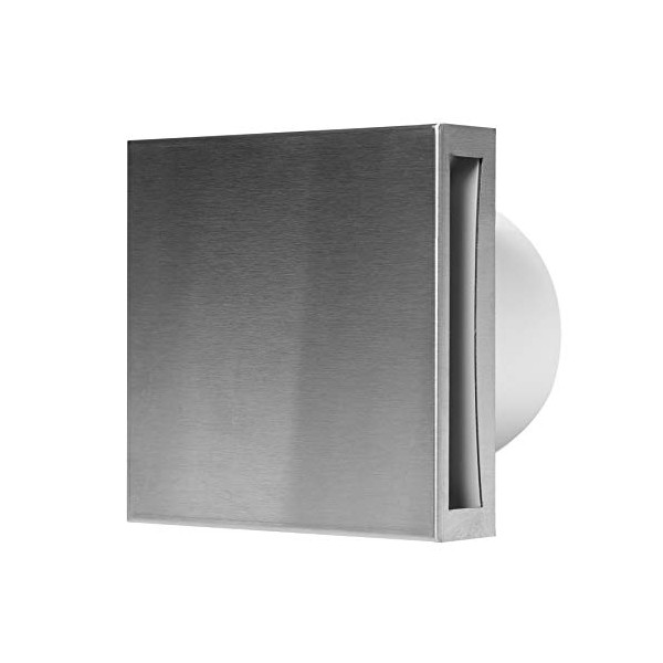 Bathroom Extractor Fan 100mm / 4” with Stainless Steel Front
