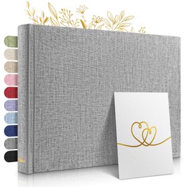 Zeitloos The Photo Album for Eternity – Space for 150 Photos (50 Pages or 25 Sheets) Photo Album Linen Photo Album Grey Photo Album for Gluing Photo Album Fabric Photo Album Photo Book for Gluing