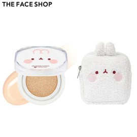 THE FACE SHOP Ink Lasting Cushion Slimfit New & Molang Molang Pouch Set 2items [THE FACE SHOP X MOLANG], Shade:V203