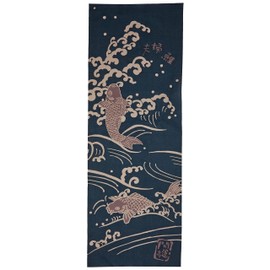 前田染工 開運亭 縁起 てぬぐい 夫婦鯉 060074